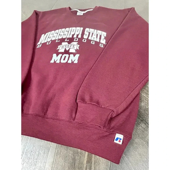 Mississippi State Bulldogs Mom Sweatshirt Crew Red Long Sleeve Adult Large L - Picture 3 of 11